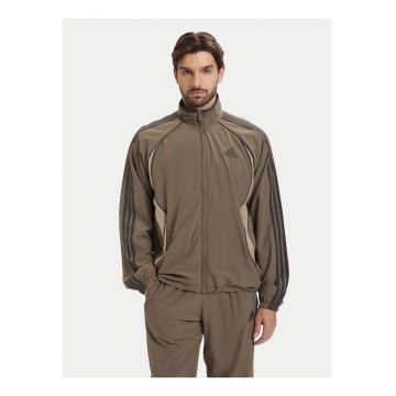 Hanorac sport barbati -  Kaki - material reciclat - maneca lunga - fermoar