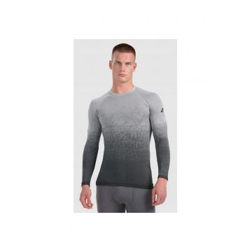 Lenjerie termica  barbati - bluza - fara cusaturi - gri - lana merinos - tehnologie 4FSkin