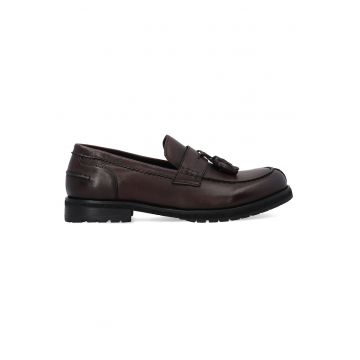 Loafers din piele naturala cu ciucuri