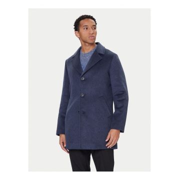 Palton barbati -  bleumarin - lana - poliester - casual -