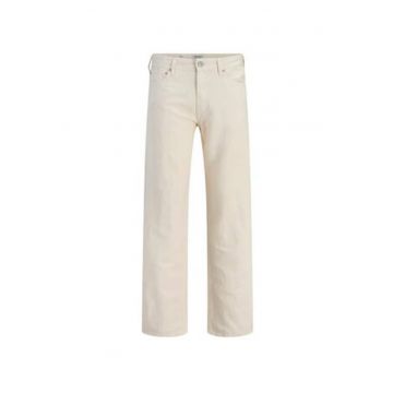 Pantaloni barbati -  bej - material textil - croiala lejera - sistem inchidere fermoar -