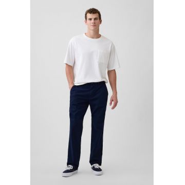 Pantaloni chino uni din amestec de in