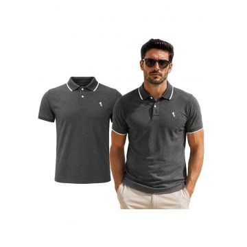 Pantaloni cu tesaturi contrastante