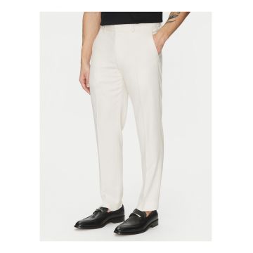 Pantaloni de costum barbati -  bej - material neted - croiala conica -