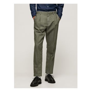 Pantaloni din amestec de in cu croiala regular