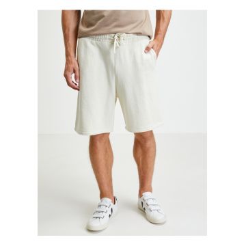 Pantaloni din bumbac cu snur de ajustare -