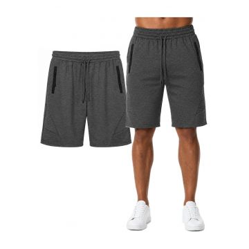 Pantaloni scurti cu buzunare cu fermoar