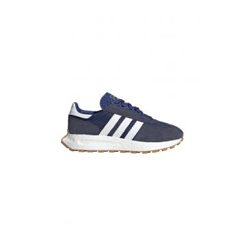Pantofi sport cu insertii din piele intoarsa Retropy E5 - Alb/Bleumarin