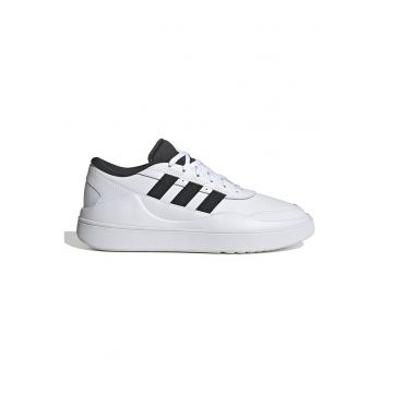 Pantofi sport de piele cu logo Osade - Alb/Negru stins