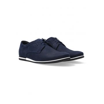 Pantofi uni din piele nabuc