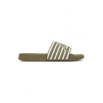 Papuci barbati  kaki - material sintetic - design sportiv - Kaki