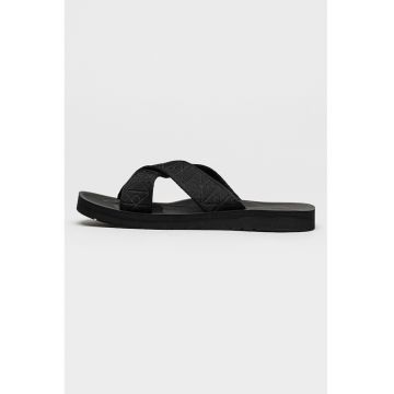 Papuci cu barete incrucisate Diecut - Negru stins