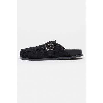 Saboti de piele intoarsa Bind - Black Onyx