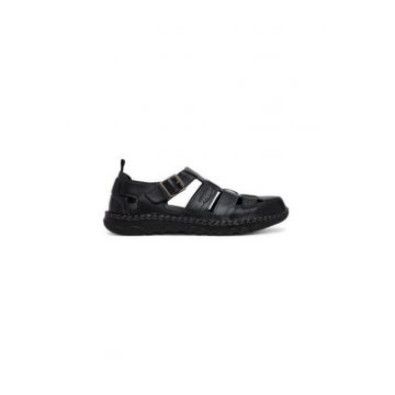 Sandale barbati  42708 - Piele naturala - 45 EU - Negru