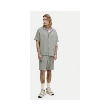 Set camasa si pantaloni scurti barbati -  verde - bumbac - stil casual