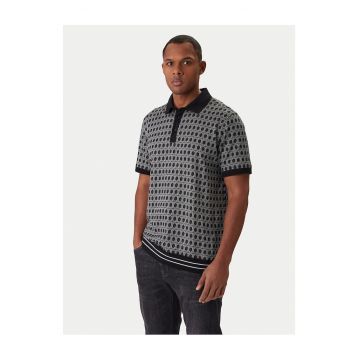 Tricou barbati -  bumbac - cu guler - negru
