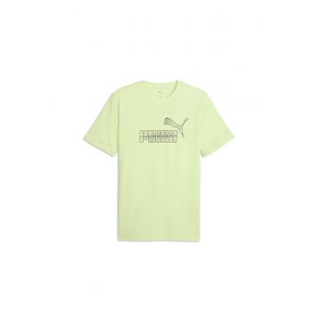 Tricou cu decolteu la baza gatului si imprimeu logo