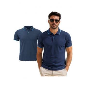 Tricou polo cu detaliu logo brodat