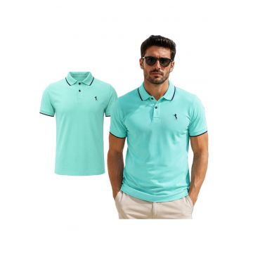 Tricou polo cu detaliu logo in piept