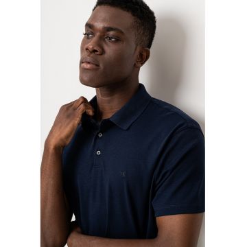 Tricou polo din bumbac cu monograma brodata discreta