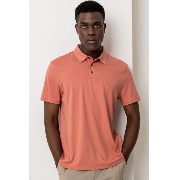 Tricou polo din bumbac cu monograma brodata discreta