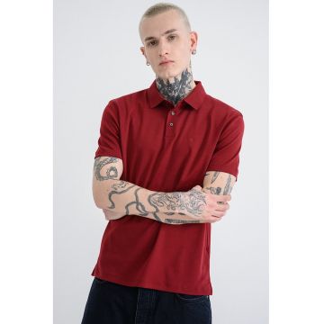 Tricou polo din bumbac cu monograma brodata discreta