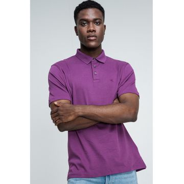 Tricou polo din bumbac cu monograma brodata discreta