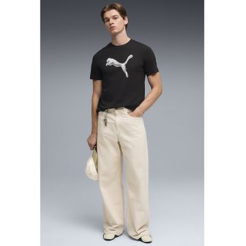 Tricou regular fit cu logo - Alb/Negru