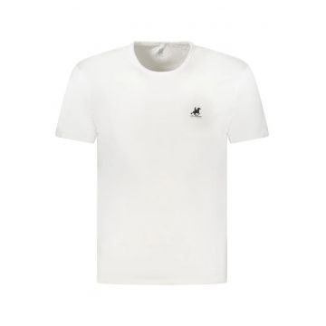 U.S. Grand POLO Tricou barbati simplu cu logo brodat - Alb