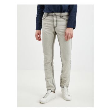 Blugi cu croiala slim fit si aspect prespalat -