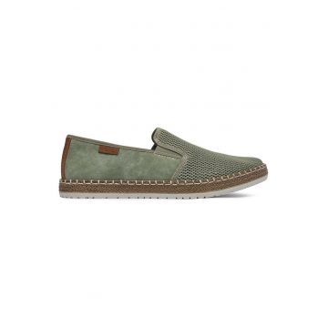 Espadrile barbati  verde - textil - piele naturala - Verde