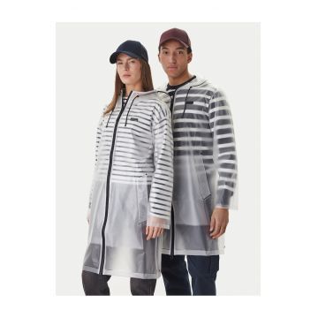 Geaca de ploaie Unisex -  transparenta - din poliuretan - cu fermoar - cu buzunare cu capse
