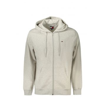 Hanorac cu fermoar barbati - cu mini logo brodat - Regular fit - - Gri