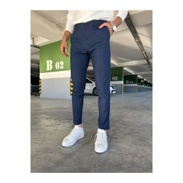 Pantaloni barbati casual bleumarin  C001