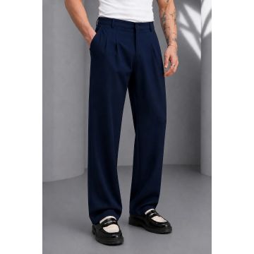 Pantaloni barbati casual  croiala lejera  bleuamrin A01