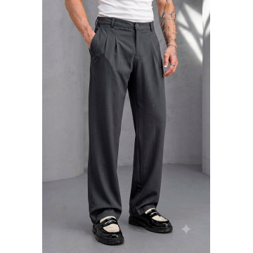 Pantaloni barbati casual  croiala lejera  gri inchis A01