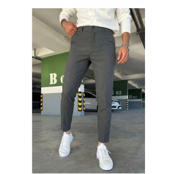 Pantaloni barbati casual grei inchis C001