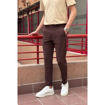Pantaloni barbati casual grena c001