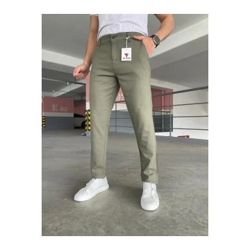 Pantaloni barbati casual kaki C001