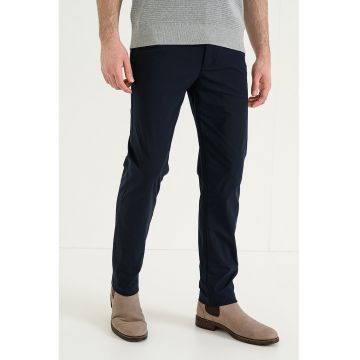 Pantaloni eleganti slim-fit cu croiala dreapta Denton - Bleumarin