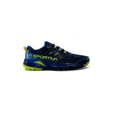 Pantofi Akasha II cu imprimeu logo pentru alergare trail - Albastru inchis/Albastru royal/Verde fistic