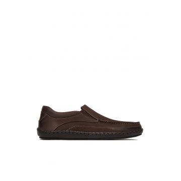 Pantofi barbati  maro - piele naturala - varf rotund - Maro