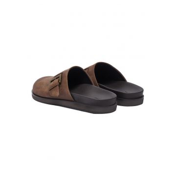Papuci barbati -  piele naturala - maro - material interior din piele ecologica -