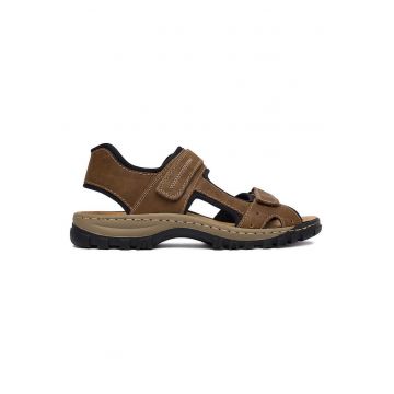 Sandale barbatesti  piele ecologica - velcro - maro - Maro