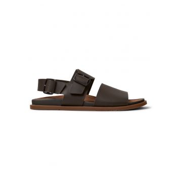 Sandale slingback de piele Lluc - Maro