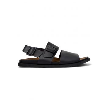 Sandale slingback de piele Lluc - Negru