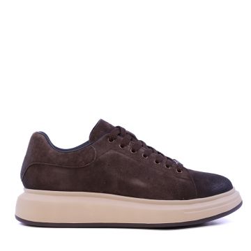 Sneakers ușori bărbați Benvenuti maro închis din piele întoarsă  3852bp312vtm