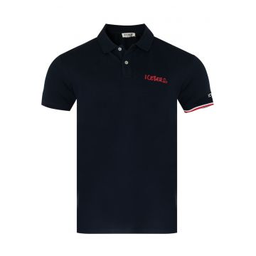 Tricou barbati guler si maneca scurta-Bleumarin-