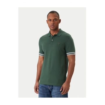 Tricou barbati -  verde - bumbac/elastan - cu guler