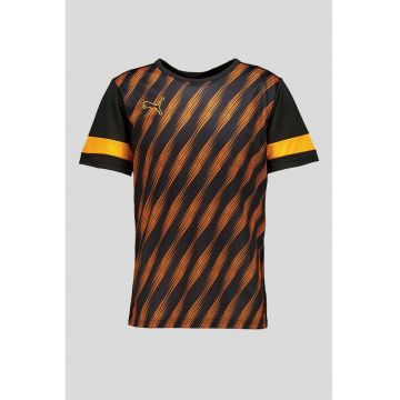 Tricou cu model pentru fotbal Attacanto - Negru/Portocaliu neon